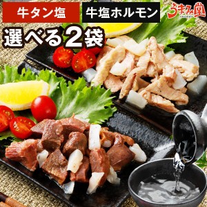 焼肉アリラン飯店の 牛タン塩 牛塩ホルモン 選べる 100g×2袋 牛肉 常温保存OK お酒の おつまみ 非常食 おかず 国産 ホルモン と 厚切り