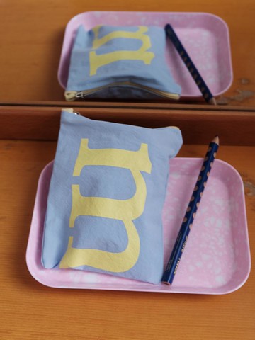 Pouch Clutch Bag [Yellow/Skyblue]