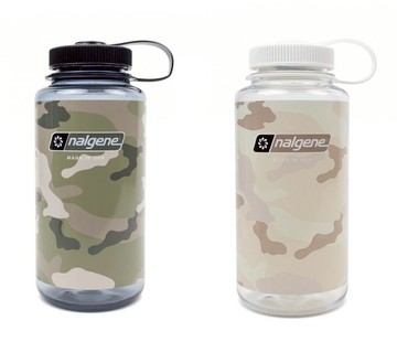 美國《Nalgene》專業水壺 1000cc 寬嘴水壼  透明白迷彩 / 灰黑迷彩 (限量版系列)