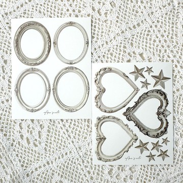 橢圓與愛心邊框 奶油紙 180g 2種組合 (anns note)