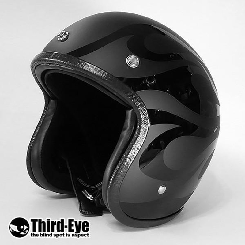 限定 バイク ヘルメット スモールジェット フレイムス BLACK-BLACK