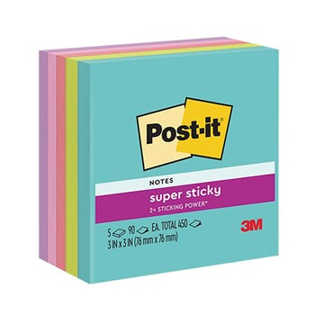 3M Post-it利貼狠黏紙磚/654-5SSSE/76.2x76.2mm/90張x5本/包