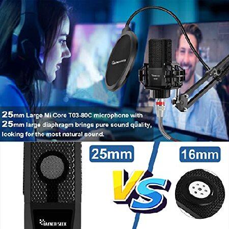 Podcast Equipment Bundle Aluminum Shell with 48V Condenser Microphone 25mm Diaphragm Studio Sound DJ Mixer ALL-IN-ONE Audio Interface For PC Phone Tab