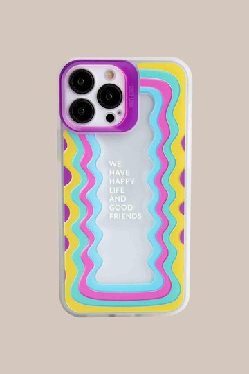 Multicolor Wavy Pattern Phone Case 12ProMax-Multi