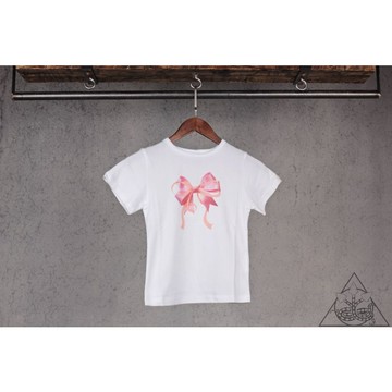 【HYDRA】Ron Ron Double Ribbon Slim Crop Tee 珍妮 蝴蝶 短版T【HYAW54】