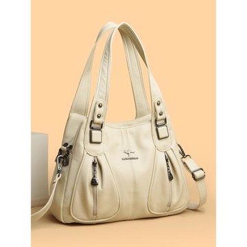 手提女包2025新款軟皮大氣包單肩腋下包大容量休閑百搭中年媽媽包