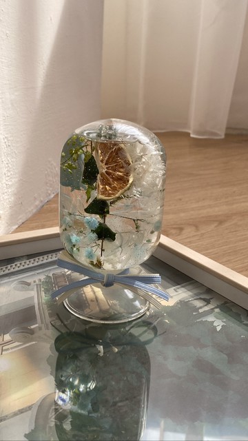 【Flora Flower】浮游花水晶球-蘇打汽水(贈三色LED底座)