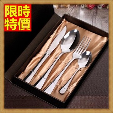 西式餐具組含刀叉餐具-高級不鏽鋼光滑簡約4件套禮盒西餐具套組68f2【獨家進口】【米蘭精品】