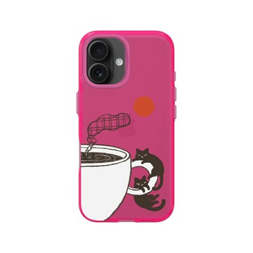 iPhone 16 Clear 粉漾桃 - ilovedoodle (Lim Heng Swee) - Coffee Cat: 喵喵遊樂場