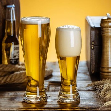 扎啤杯500ml玻璃杯豐腰杯家用茶水杯酒吧啤酒杯網紅英雄杯大容量