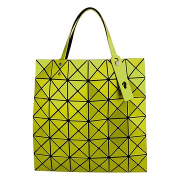 ISSEY MIYAKE  BAOBAO 幾何大方格6x6手提包(黃綠色)亮面