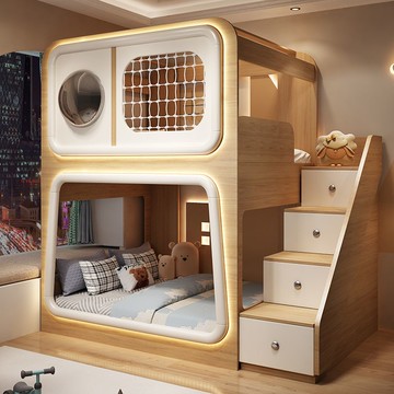 免運/開立發票 限時下殺 兒童床 實木兒童床 實木兒童床加寬床拼接床 寶寶床 嬰兒床 太空艙兒童床上下床雙層床男孩女孩兩層雙上下鋪高低床小戶型同寬