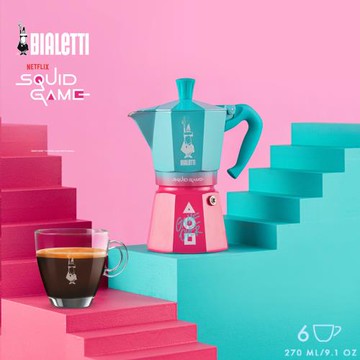 【Bialetti比亞樂堤】魷魚遊戲聯名限量款-經典摩卡壺MOKA-6杯份(全球首賣/義式濃縮/百年咖啡壺)