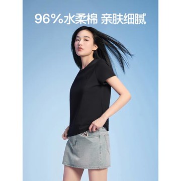 【商場同款】SIINSIIN正肩T恤休閑秋季百搭顯瘦新款圓領短袖上衣