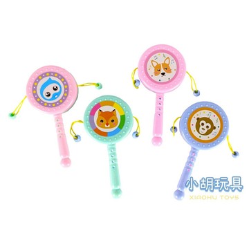 雙面卡通動物波浪鼓 手搖鼓 鈴鼓 懷舊童玩 【小胡玩具(電子發票)】
