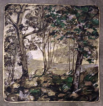 復古醋酸纖維絲巾，30 x 30 英吋，法國製造，附贈禮品