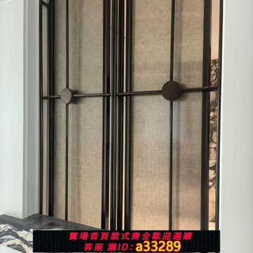 【台灣公司 可開發票】輕奢現代風金屬不銹鋼屏風酒店大堂餐廳包廂卡座夾絲玻璃隔斷定制