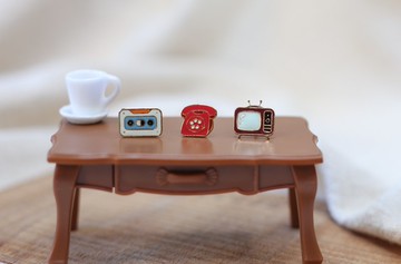 昭和電視 卡帶 電話 Showa 夾式耳環 手工飾品 生日禮物 紙盒包裝