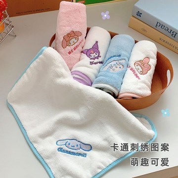 臺灣出貨💥美樂蒂玉桂狗毛巾毛巾洗臉巾吸水庫洛米可愛幼兒園專用小方巾