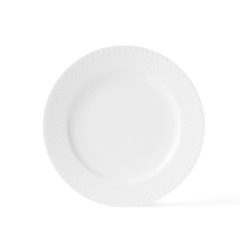 北歐櫥窗 Lyngby Porcelæn Rhombe 菱紋 午餐盤（Ø 21cm、白）