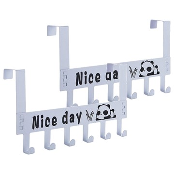 門後掛鉤熊貓 六鉤 金屬材質  白色  2個