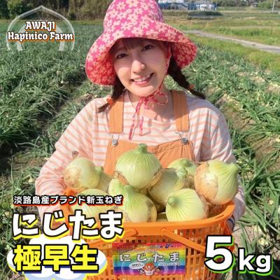 ふるさと納税 淡路市 まるでフルーツ?!淡路島産ブランド新玉ねぎ 極早生「にじたま」5kg