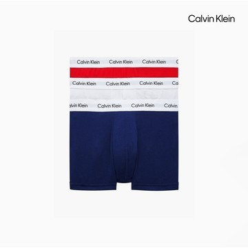 【Calvin Klein】 CK Cotton Stretch 低腰貼身短版四角褲（3 件組） _拼色