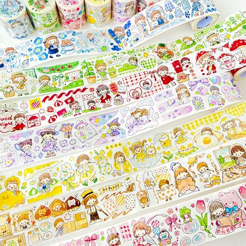 🍋檸檬青🍋台灣現貨卓大王/調調/折耳妹妹系列合集超可愛手繪卡通一循環分裝貼紙多尺寸自帶離型紙手帳裝飾素材