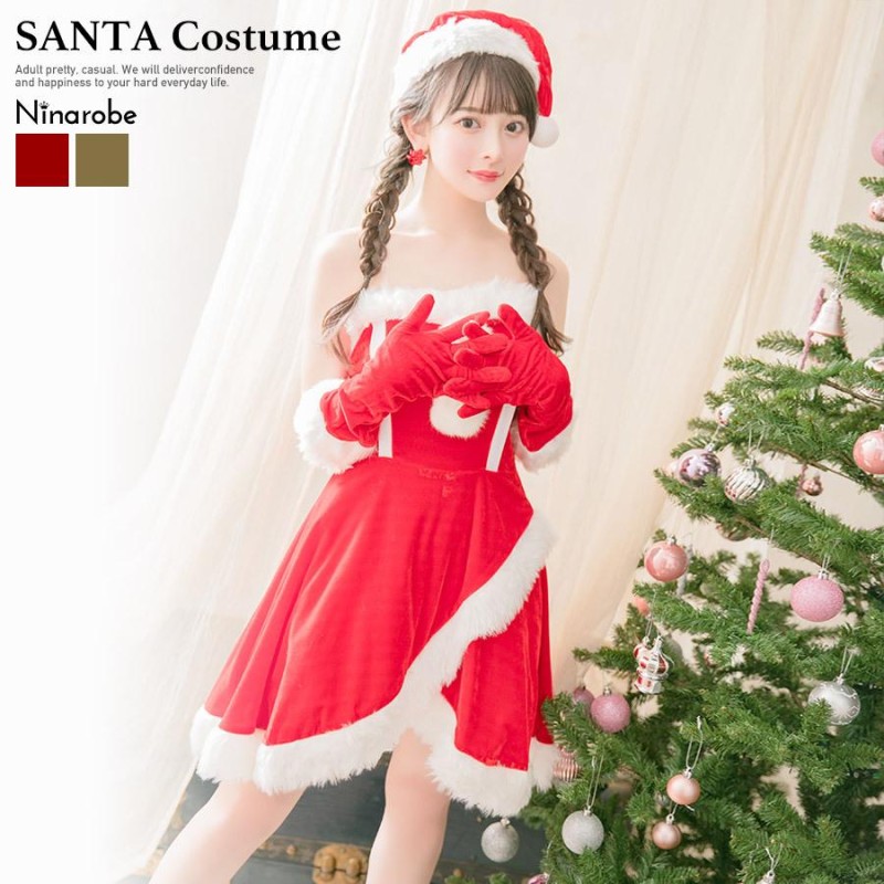 クリスマス コスプレ サンタクロース レディース／4点セット 女性用