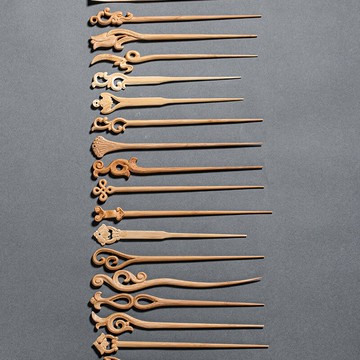 茶針茶刀茶錐 茶道六君子竹制茶撥雕刻細普洱茶撬茶針發簪 通壺針