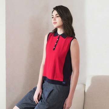 有機棉撞色POLO背心(3色)