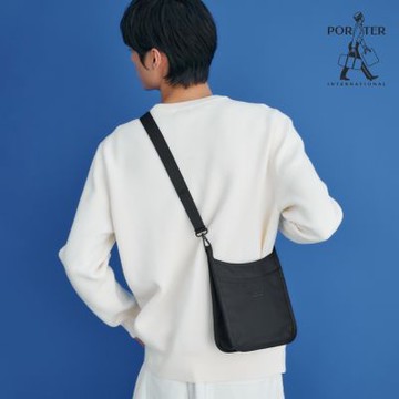 PORTER INTERNATIONAL - 弧韻悠然SUAVE斜背包(M) - 黑