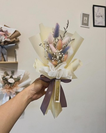 乾燥兔尾草花束 畢業花束