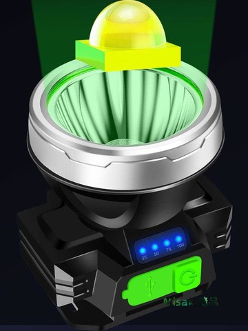 頭燈爆亮充電強光頭燈鋰電池戶外新款頭戴式強光燈礦工夜釣專用燈-Misaki精品