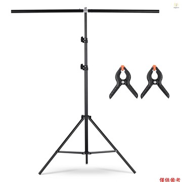 Andoer 1 * 2m/3.2 * 6.5ft T 形背景支架背景支架套件鋁合金材料重型便攜式可調節高度攝影 T1V