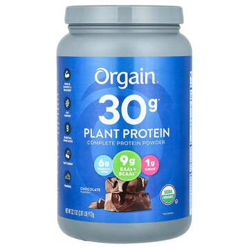 Orgain, 植物蛋白質，完全蛋白質粉，巧克力味，2.01 磅（912 克）