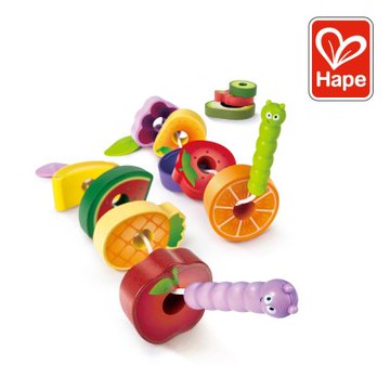奇哥 德國Hape 貪吃毛毛蟲水果穿穿樂
