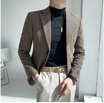 FINDSENSE X  男士夾克修身西裝服休間外套