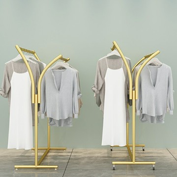 晾衣架落地陽臺雙排簡易臥室內掛衣架摺疊涼曬神器單桿可移動帶輪 簡易衣帽架 升級版掛衣架 曬衣架 曬衣桿 晾衣架 衣架