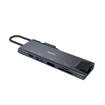 KINYO USB 3.1 Type-C HUB 6合1 多功能影音4K顯示充電傳輸轉接器擴充座
