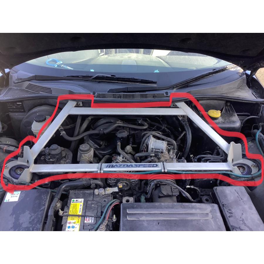 H16年 SE3P RX8 マツダスピード/MAZDASPEED フロントストラット タワーバー アルミ 中古品 即決 119084