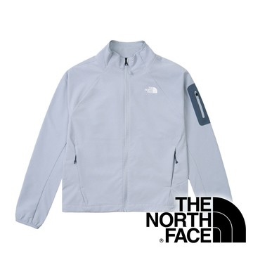 【THE NORTH FACE 美國】女防風立領長袖外套『冰霜灰』NF0A8DFD 戶外 露營 登山 健行 休閒 時尚 旅遊 長袖外套