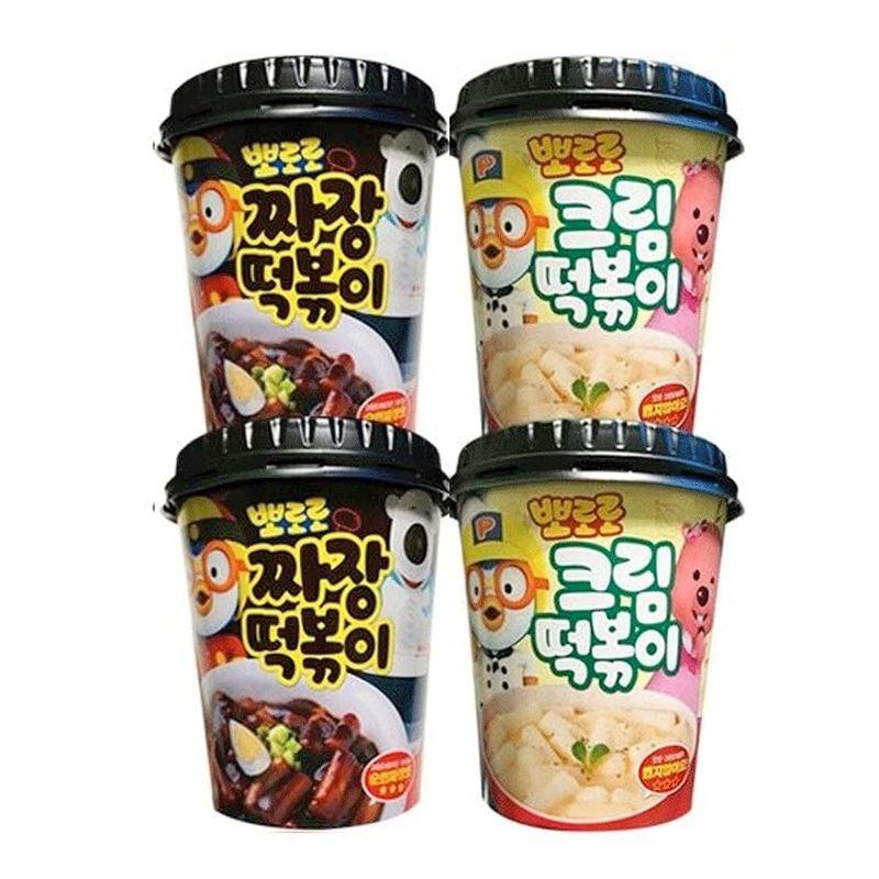 ポロロクリーム味 トッポッキ 2個 ジャージャー味トッポッキ 2個 SET 韓国食品   韓国トッポッキ 並行輸入品