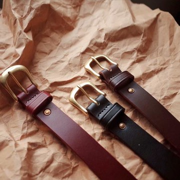 進口意大利植鞣革皮帶純手工 黃銅復古文藝小眾百搭腰帶男女款