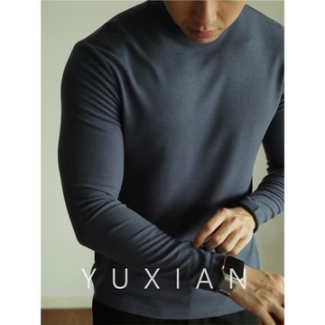 YUXIAN秋冬磨絨綿羊毛打底衫百搭純色基礎絨毛半高領長袖保暖T恤
