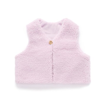 澳洲Purebaby有機棉嬰童刷毛雙面背心 6M~2T 粉紅色