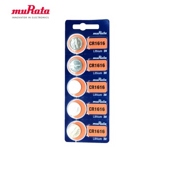 muRata 村田 CR1616 鈕扣型鋰電池5入/卡 台灣公司貨