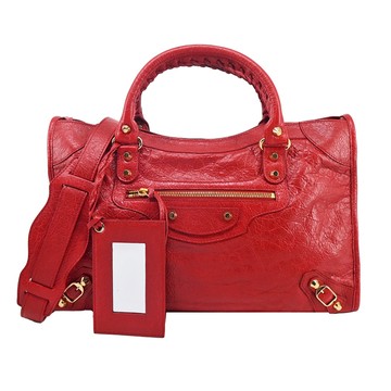 BALENCIAGA 巴黎世家 City金釦機車包(紅色) / 展示品