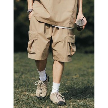 日系cityboy戶外機能工裝短褲男夏季寬松休閑褲直筒五分褲大口袋