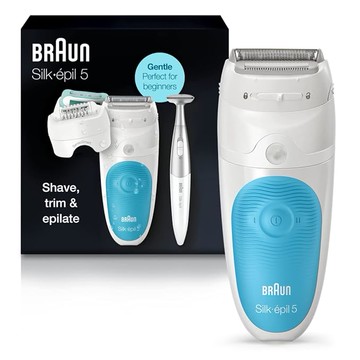 BRAUN【日本代購】百靈 Silk-épil 5 女用除毛器 修剪器 無線充電 乾濕兩用-5-810